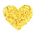 Heart with golden glitter