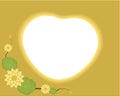 Heart with golden lotus blossoms and leaf decoration frame love valentine Greeting card vector Illustration Royalty Free Stock Photo