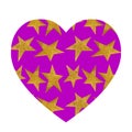 Heart with golden metal stars