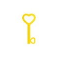 Heart golden skeleton key icon