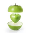 Heart green apple