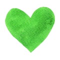 Heart green painted watercolor
