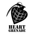 Heart grenade template logo Design element Vector illustration