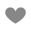 Heart grey icon. Symbol of love, like, feedback, attract, addiction