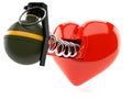 Heart with hand grenade