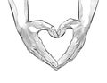 Heart from hand. Hands shaping heart. from hand. Symbol of love and help.