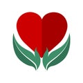 Heart in hand logo icon.Heart icon