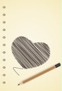 Heart hand painted blank realistic spiral notepad notebook and p