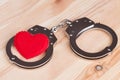 Heart in handcuffs Royalty Free Stock Photo