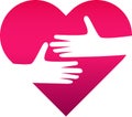 Heart hands logo Royalty Free Stock Photo