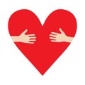 Heart In Hands hug vector donation encourage illustration