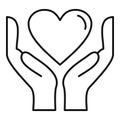 Heart hands icon, outline style Royalty Free Stock Photo