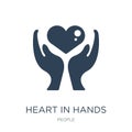 heart in hands icon in trendy design style. heart in hands icon isolated on white background. heart in hands vector icon simple Royalty Free Stock Photo