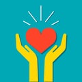 Heart in hands icon