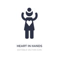 heart in hands icon on white background. Simple element illustration from People concept Royalty Free Stock Photo