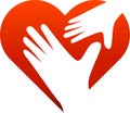 Heart hands logo Royalty Free Stock Photo