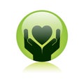 Heart in hands logo