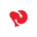 heart hands logo vector  icon illustration Royalty Free Stock Photo