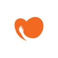 heart hands logo vector icon illustration Royalty Free Stock Photo
