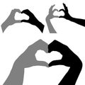 Heart hands silhouette