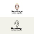 Heart in hands vector logo. Charity and care illustration.