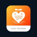 Heart, Hanging Heart, Calendar, Love Letter Mobile App Button. Android and IOS Glyph Version