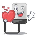 With heart hard drive isolated on the characters Royalty Free Stock Photo