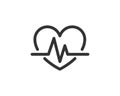 Heart health care vector icon. Cardio medicine symbol. Cardiology illustration Royalty Free Stock Photo