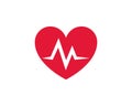 Heart health care vector icon. Cardio medicine symbol. Cardiology illustration Royalty Free Stock Photo