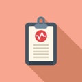 Heart health clipboard icon flat vector. Body female ailment