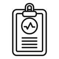 Heart health clipboard icon outline vector. Body female ailment