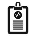 Heart health clipboard icon simple vector. Body female ailment