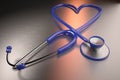Heart health concept represented with a heart shaped stethoscope Royalty Free Stock Photo