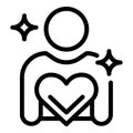 Heart health control icon, outline style
