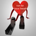 Heart health figure prepare for run Royalty Free Stock Photo