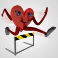 Heart health figure runner jump