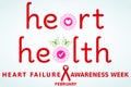 Heart health vector illustration.Flat banner in red, and pink with butterfly for healthcare, poster. Royalty Free Stock Photo