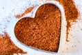 Ground Cayenne Pepper in a Heart Shape