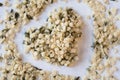 Hemp Seed Hearts in a Heart Shape Royalty Free Stock Photo