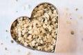 Hemp Seed Hearts in a Heart Shape Royalty Free Stock Photo