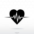 Heart and healthy icon. Soccer football sport sign and symbol.