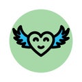 Heart, heart badge fill background vector icon which can easily modify or edit
