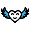 Heart, heart badge fill vector icon which can easily modify or edit