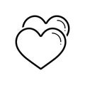 Black line icon for Heart, profile and love