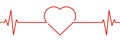 Heart heartbeat cardiogram seamless line