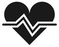 Heart with heartbeat symbol. Human pulse. Cardio signal Royalty Free Stock Photo