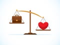 Heart is heavier than work in scale balance