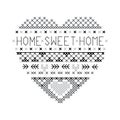 Heart home sweet home fair isle pattern vector
