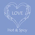 Heart of hot chilli peppers. Valentine's Day