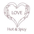 Heart of hot chilli peppers. Valentine's Day